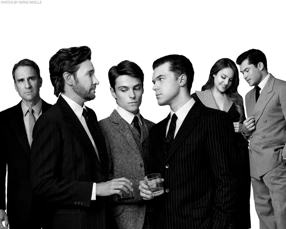 The cast of Rope, The New Group’s production, in 1940s suits